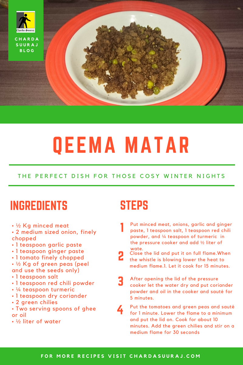 Qeema Matar Recipe Card