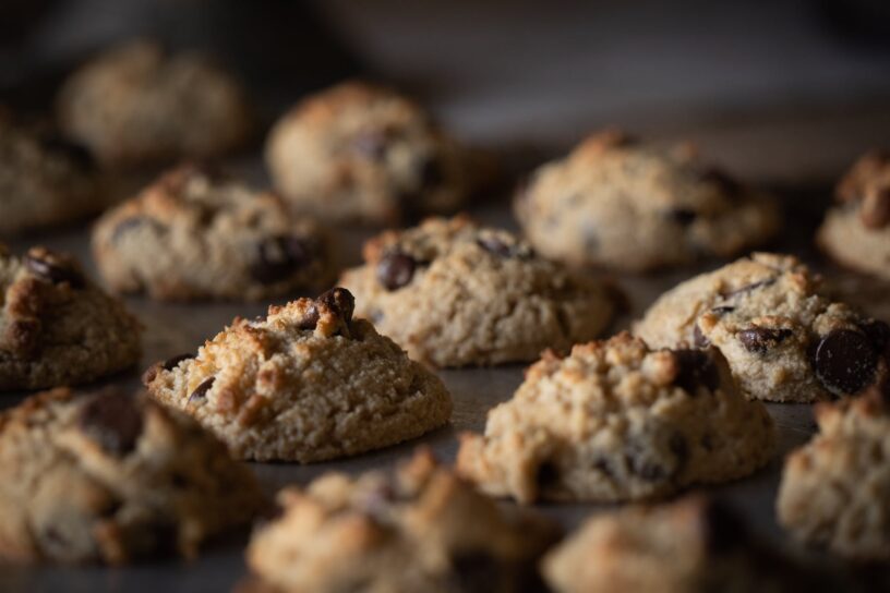 selective focus photography of chocolate cookies